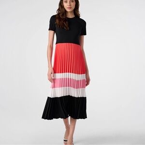 Karl Lagerfeld Pleated Colorblock Midi Dress size 14